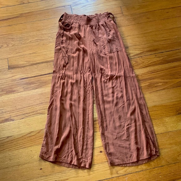 Pumpkin spice latte colored flowy Zara pants size medium - Picture 1 of 4